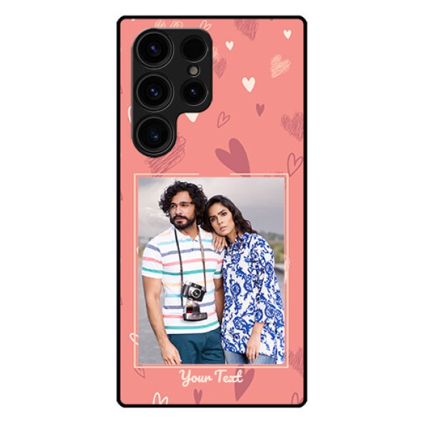 Galaxy S23 Ultra 5G Custom Glass Phone Case - Love doodle art Design