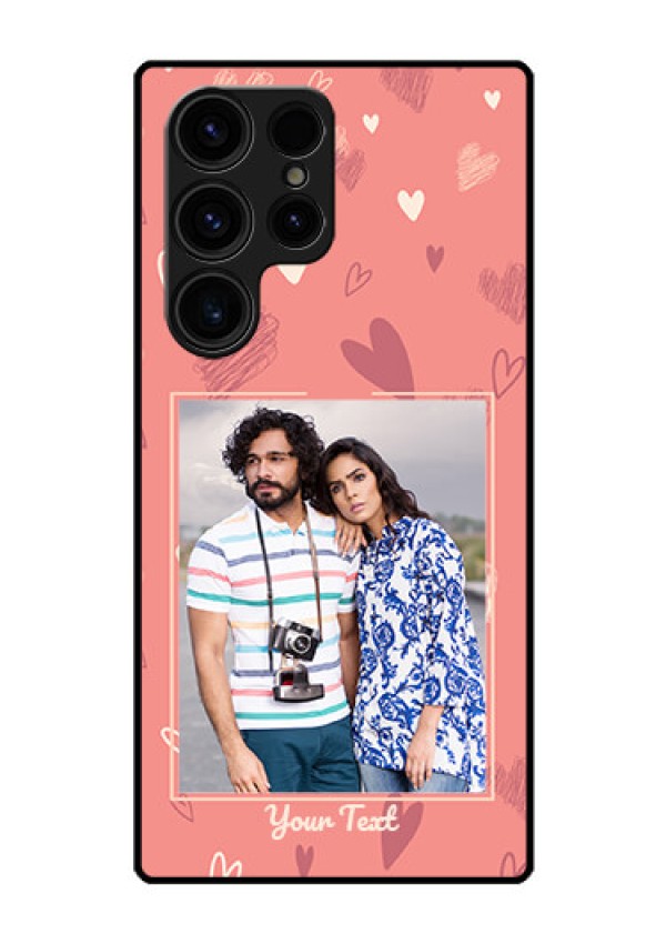 Galaxy S23 Ultra 5G Custom Glass Phone Case - Love doodle art Design