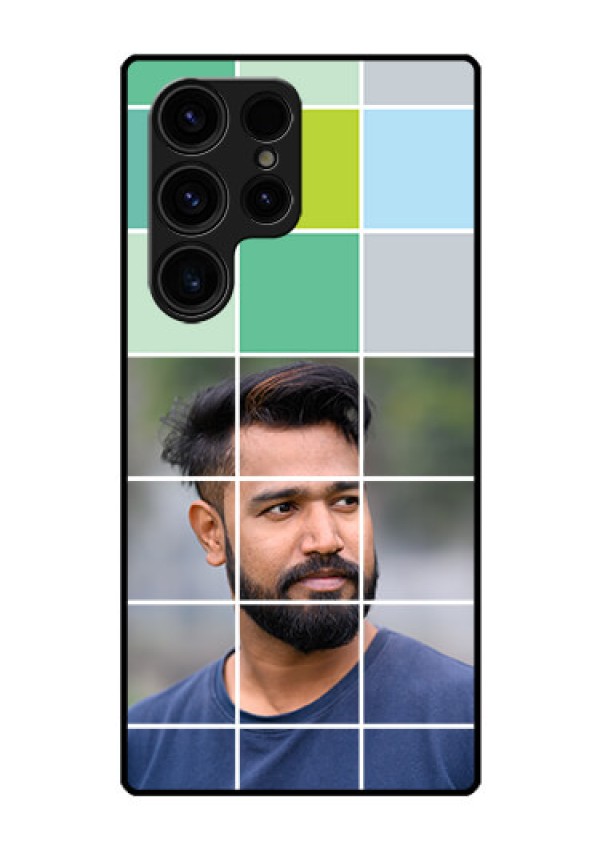 Galaxy S23 Ultra 5G Photo Printing on Glass Case - with white box pattern