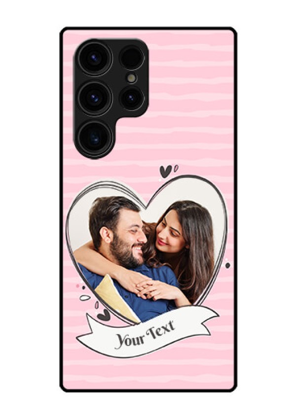 Galaxy S23 Ultra 5G Custom Glass Phone Case - Vintage Heart Design