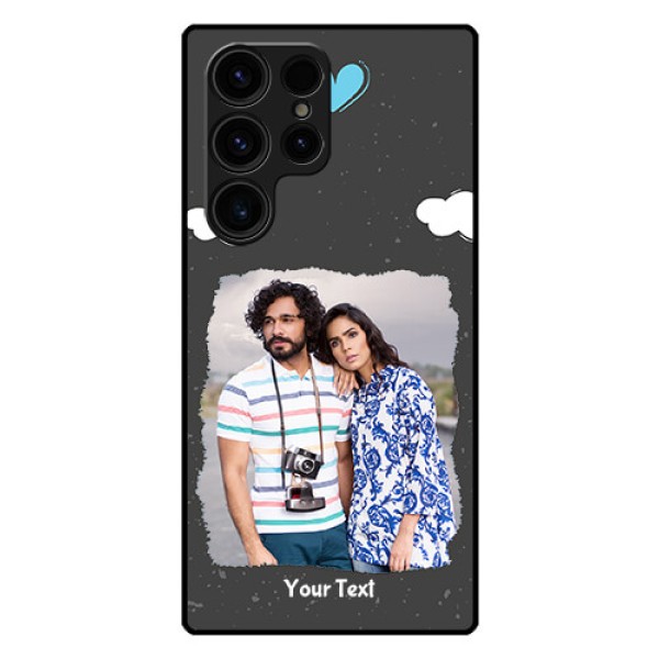 Galaxy S23 Ultra 5G Custom Glass Phone Case - Splashes with love doodles Design Galaxy S23 Ultra 5G Custom Glass Phone Case - Splashes with love doodles Design