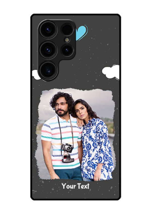 Galaxy S23 Ultra 5G Custom Glass Phone Case - Splashes with love doodles Design
