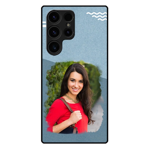 Galaxy S23 Ultra 5G Custom Glass Mobile Case - Grunge Line Art Design