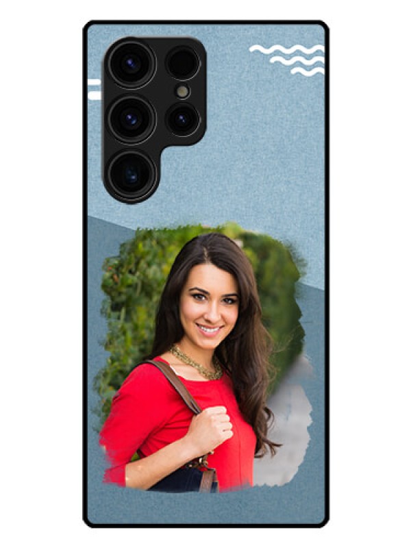 Custom Galaxy S23 Ultra 5G Custom Glass Mobile Case - Grunge Line Art Design