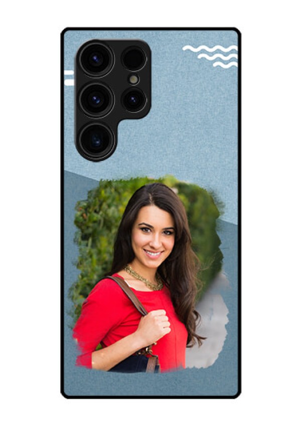 Galaxy S23 Ultra 5G Custom Glass Mobile Case - Grunge Line Art Design