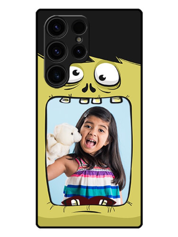 Custom Galaxy S23 Ultra 5G Personalized Glass Phone Case - Cartoon monster back case Design