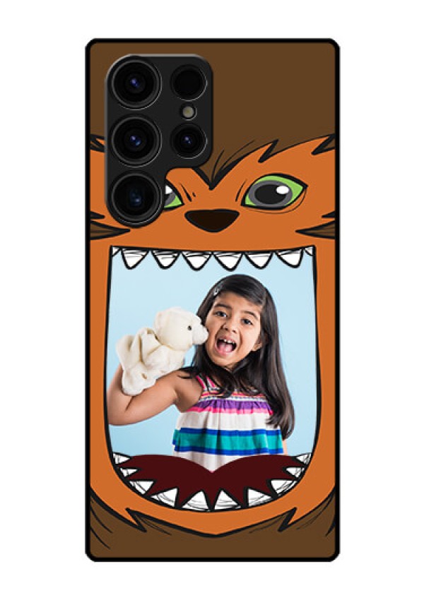 Galaxy S23 Ultra 5G Photo Printing on Glass Case - Owl Monster Back Case Design