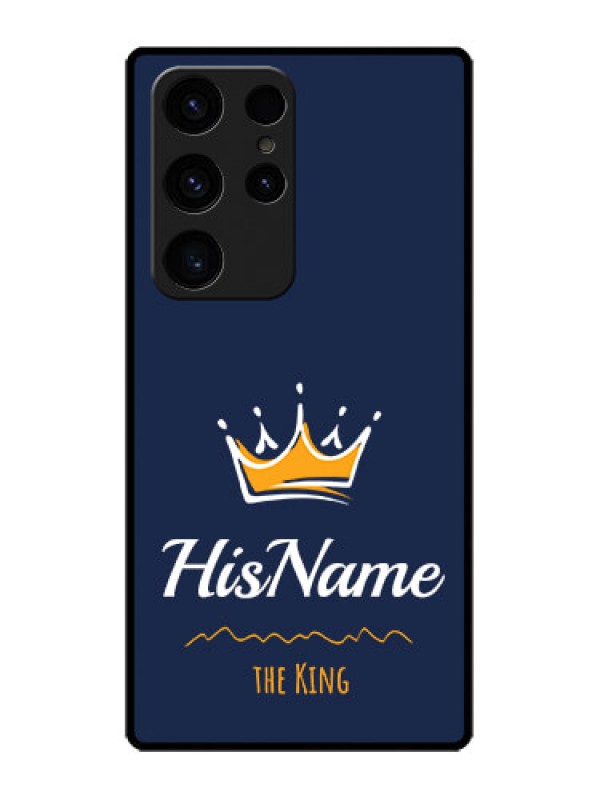 Custom Galaxy S23 Ultra 5G Glass Phone Case King with Name