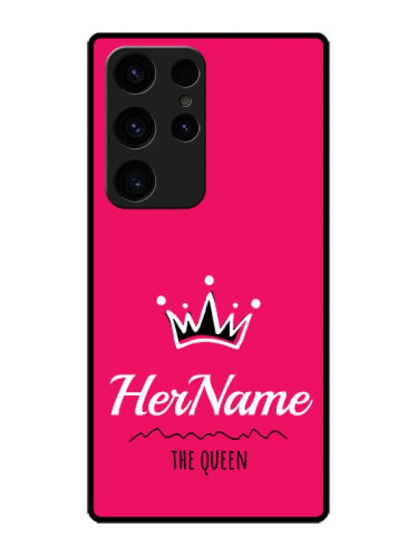Custom Galaxy S23 Ultra 5G Glass Phone Case Queen with Name