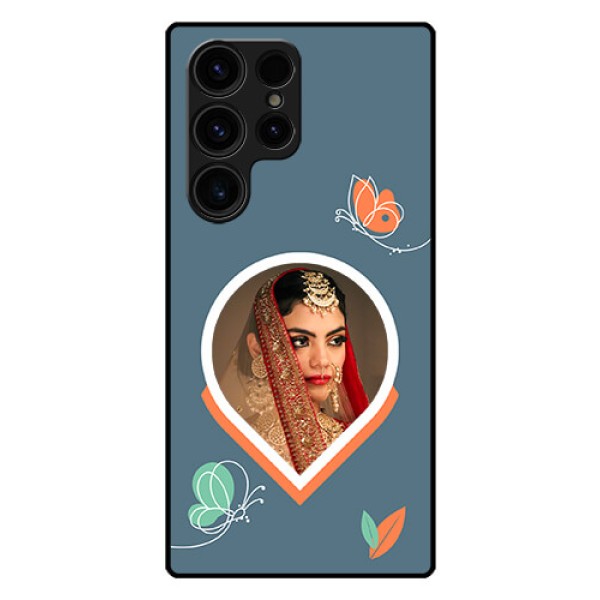 Galaxy S23 Ultra 5G Custom Glass Mobile Case - Droplet Butterflies Design Galaxy S23 Ultra 5G Custom Glass Mobile Case - Droplet Butterflies Design