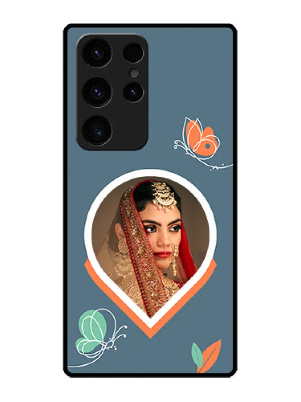 Custom Galaxy S23 Ultra 5G Custom Glass Mobile Case - Droplet Butterflies Design