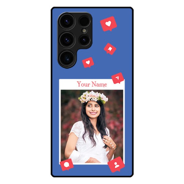 Galaxy S23 Ultra 5G Custom Glass Phone Case - Like Share And Comment Design Galaxy S23 Ultra 5G Custom Glass Phone Case - Like Share And Comment Design
