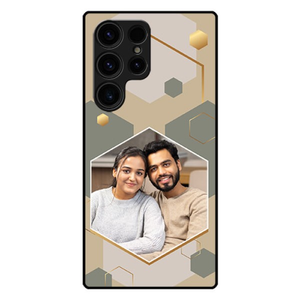Galaxy S23 Ultra 5G Photo Printing on Glass Case - Stylish Hexagon Pattern Design Galaxy S23 Ultra 5G Photo Printing on Glass Case - Stylish Hexagon Pattern Design