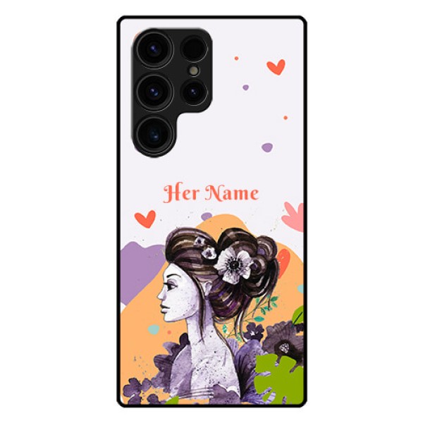 Galaxy S23 Ultra 5G Personalized Glass Phone Case - Woman And Nature Design Galaxy S23 Ultra 5G Personalized Glass Phone Case - Woman And Nature Design