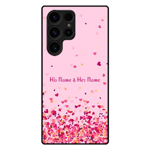 Galaxy S23 Ultra 5G Photo Printing on Glass Case - Floating Hearts Design Galaxy S23 Ultra 5G Photo Printing on Glass Case - Floating Hearts Design