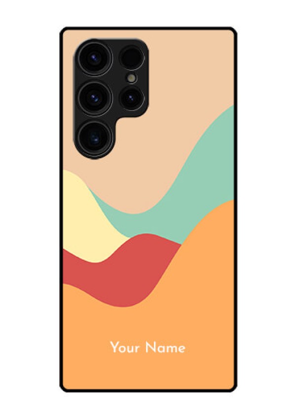 Galaxy S23 Ultra 5G Personalized Glass Phone Case - Ocean Waves Multi-colour Design