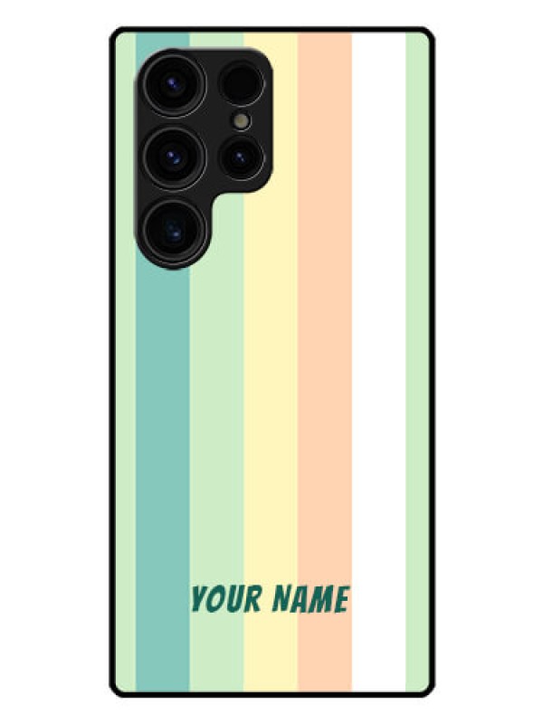Custom Galaxy S23 Ultra 5G Photo Printing on Glass Case - Multi-colour Stripes Design