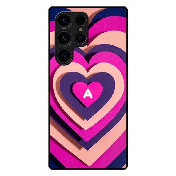 Galaxy S23 Ultra 5G Custom Glass Mobile Case - Cute Heart Pattern Design