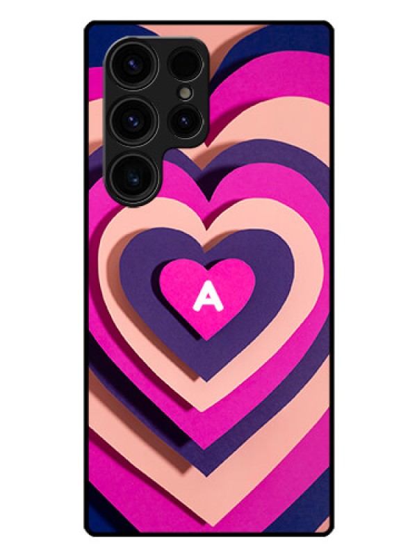 Custom Galaxy S23 Ultra 5G Custom Glass Mobile Case - Cute Heart Pattern Design