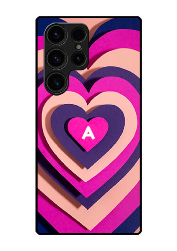 Galaxy S23 Ultra 5G Custom Glass Mobile Case - Cute Heart Pattern Design