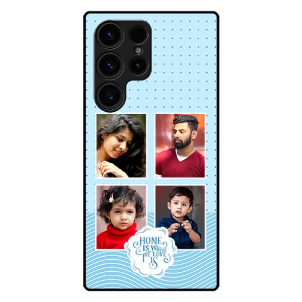 Galaxy S23 Ultra 5G Custom Glass Phone Case - Cute love quote with 4 pic upload Design Galaxy S23 Ultra 5G Custom Glass Phone Case - Cute love quote with 4 pic upload Design