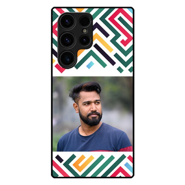 Galaxy S23 Ultra 5G Personalized Glass Phone Case - Colorful Maze Pattern Design Galaxy S23 Ultra 5G Personalized Glass Phone Case - Colorful Maze Pattern Design