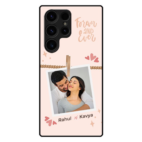 Galaxy S23 Ultra 5G Custom Glass Phone Case - Forever and ever love Design