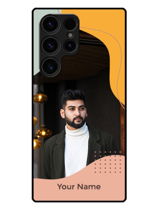 Custom Galaxy S23 Ultra 5G Personalized Glass Phone Case - Tri-coloured overlay design