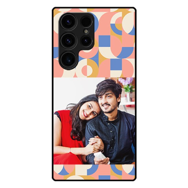 Galaxy S23 Ultra 5G Photo Printing on Glass Case - Semi-circle Maze Pattern Design Galaxy S23 Ultra 5G Photo Printing on Glass Case - Semi-circle Maze Pattern Design