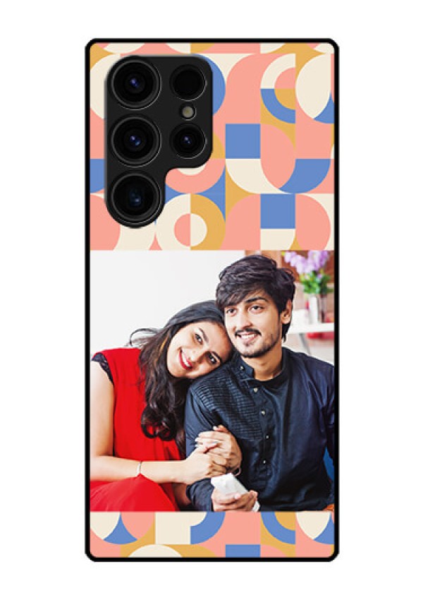 Galaxy S23 Ultra 5G Photo Printing on Glass Case - Semi-circle Maze Pattern Design