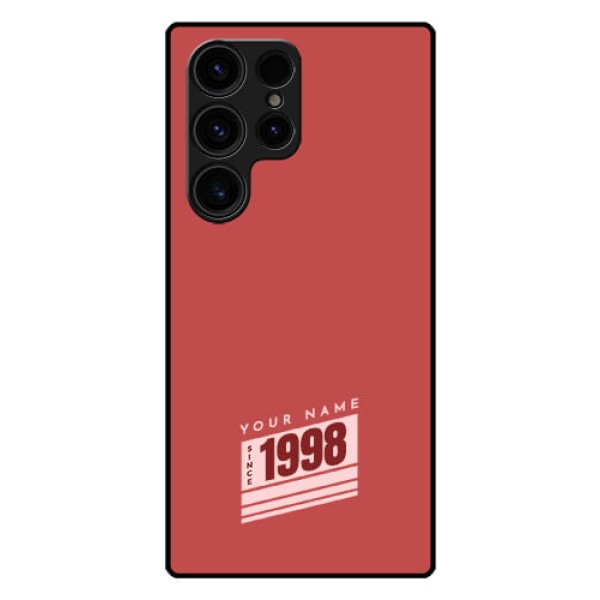 Galaxy S23 Ultra 5G Custom Glass Phone Case - Red custom year of birth Design Galaxy S23 Ultra 5G Custom Glass Phone Case - Red custom year of birth Design