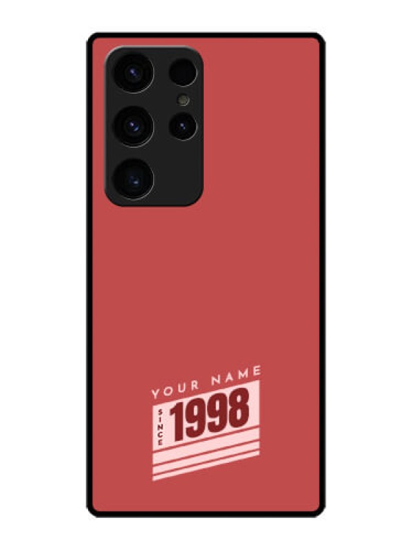 Custom Galaxy S23 Ultra 5G Custom Glass Phone Case - Red custom year of birth Design