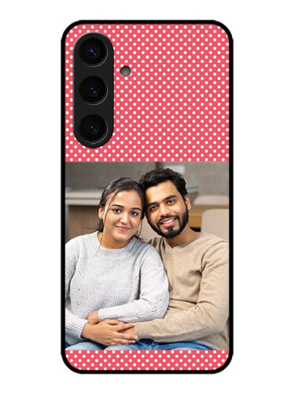 Custom Samsung Galaxy S24 5G Custom Glass Phone Case - White Dotted Design
