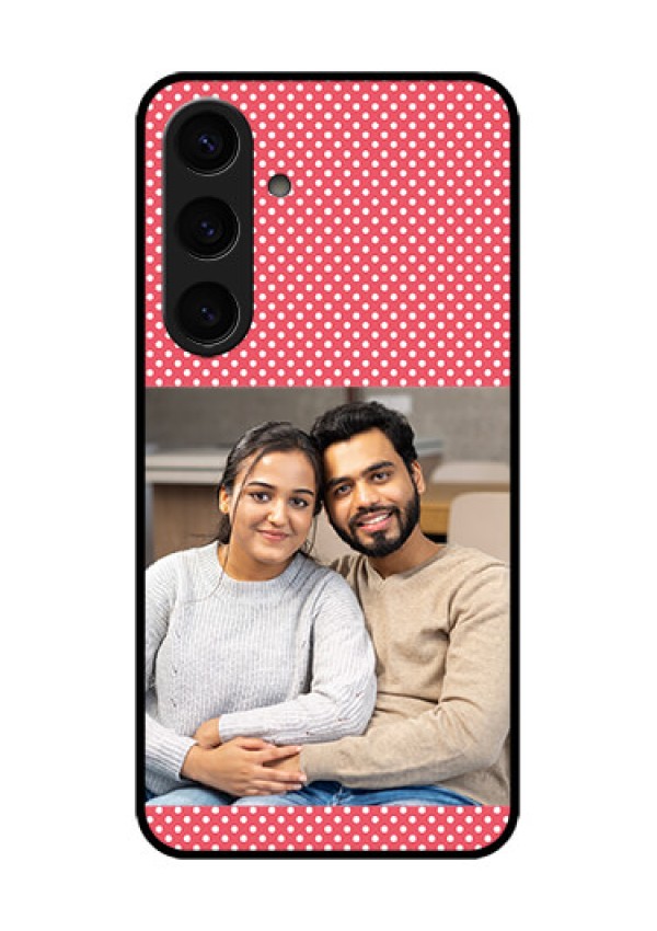 Samsung Galaxy S24 5G Custom Glass Phone Case - White Dotted Design