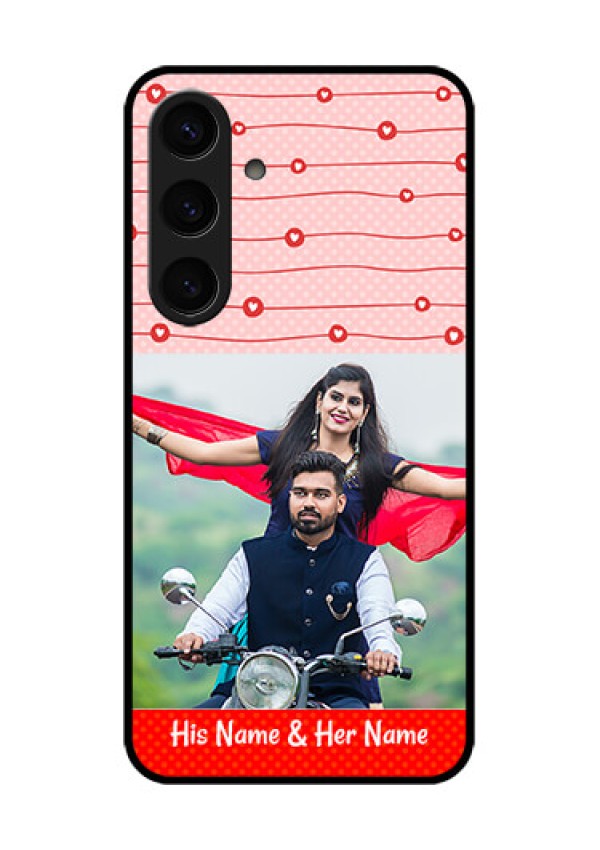 Samsung Galaxy S24 5G Custom Glass Phone Case - Red Pattern Case Design