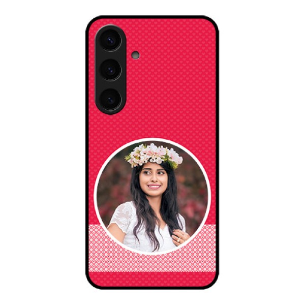 Samsung Galaxy S24 5G Custom Glass Phone Case - Pink Color Pattern Design Samsung Galaxy S24 5G Custom Glass Phone Case - Pink Color Pattern Design