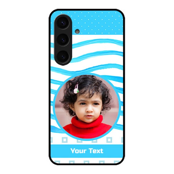 Samsung Galaxy S24 5G Custom Glass Phone Case - Simple Blue Case Design Samsung Galaxy S24 5G Custom Glass Phone Case - Simple Blue Case Design