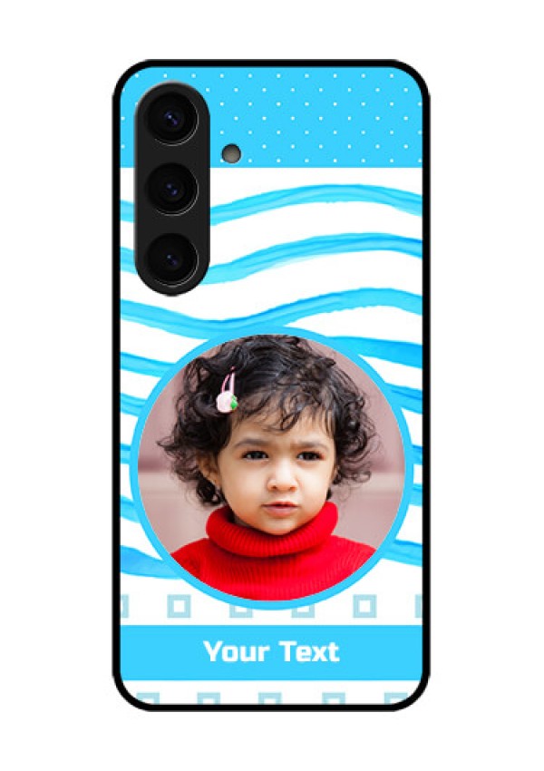 Samsung Galaxy S24 5G Custom Glass Phone Case - Simple Blue Case Design