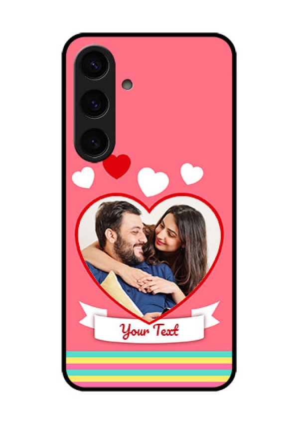 Samsung Galaxy S24 5G Custom Glass Phone Case - Love Shapes Doodle Design