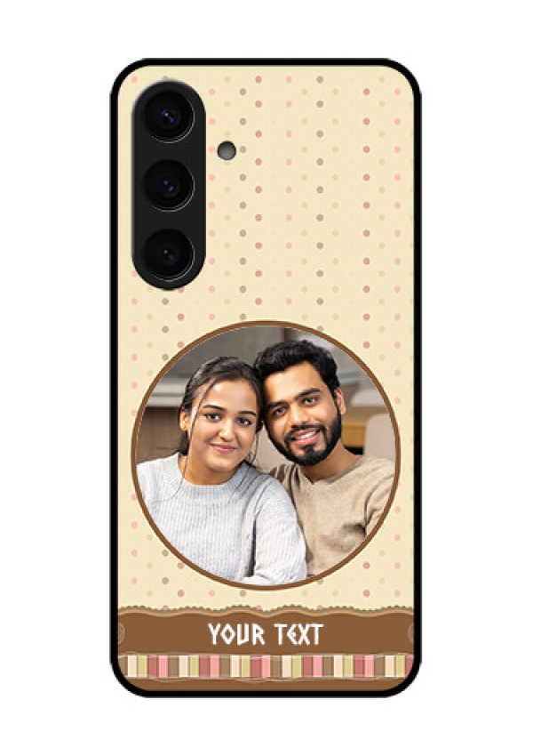 Samsung Galaxy S24 5G Custom Glass Phone Case - Brown Dotted Mobile Case Design