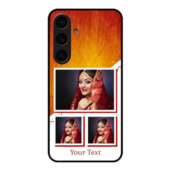 Samsung Galaxy S24 5G Custom Glass Phone Case - Wedding Memories Design Samsung Galaxy S24 5G Custom Glass Phone Case - Wedding Memories Design