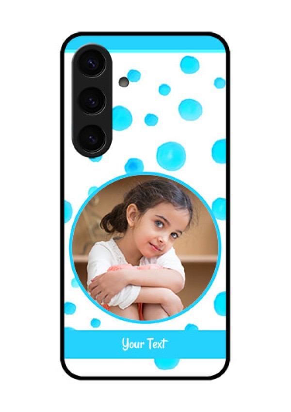 Samsung Galaxy S24 5G Custom Glass Phone Case - Blue Bubbles Pattern Design