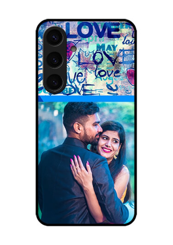 Samsung Galaxy S24 5G Custom Glass Phone Case - Colorful Love Design