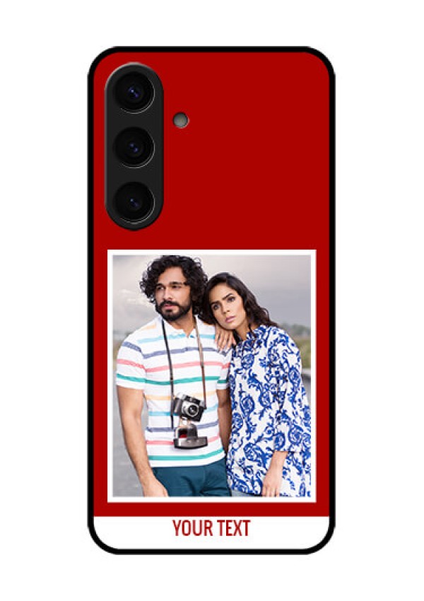 Samsung Galaxy S24 5G Custom Glass Phone Case - Red Color Design