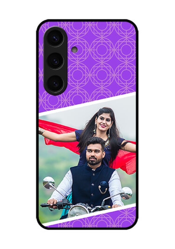 Samsung Galaxy S24 5G Custom Glass Phone Case - Violet Color Pattern Design