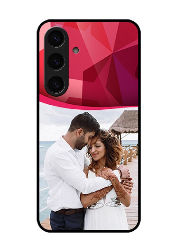 Samsung Galaxy S24 5G Custom Glass Phone Case - Red Abstract Design