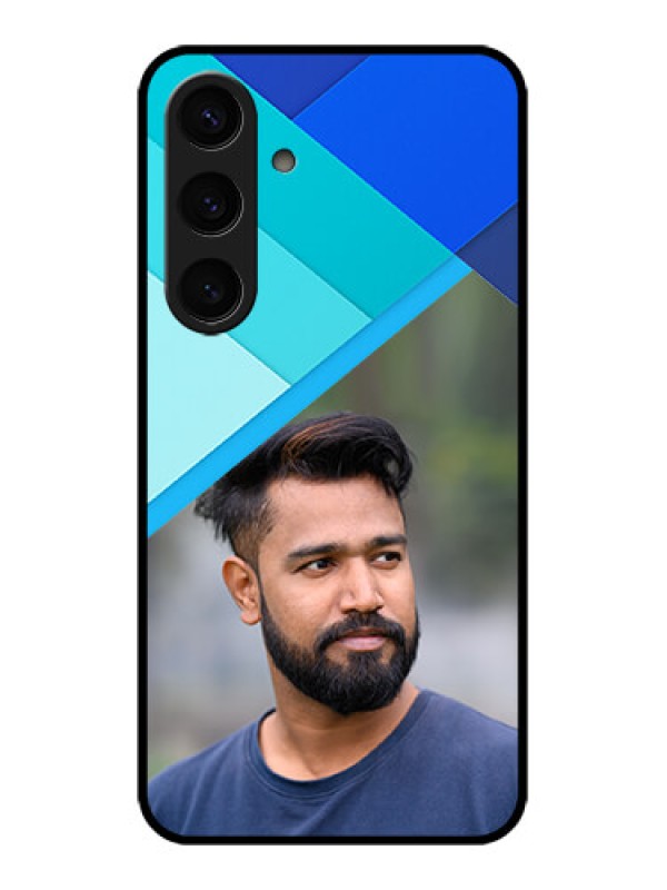 Custom Samsung Galaxy S24 5G Custom Glass Phone Case - Blue Pattern Design
