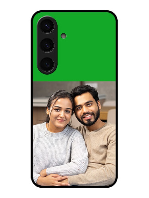 Custom Samsung Galaxy S24 5G Custom Glass Phone Case - Green Pattern Design