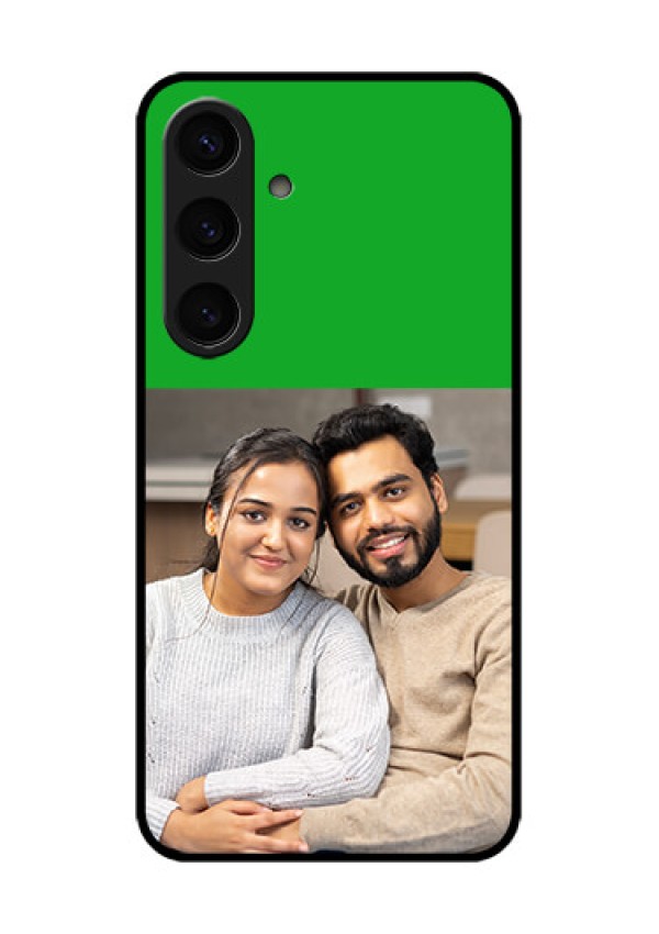 Samsung Galaxy S24 5G Custom Glass Phone Case - Green Pattern Design