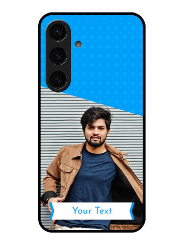 Custom Samsung Galaxy S24 5G Custom Glass Phone Case - Simple Blue Color Design